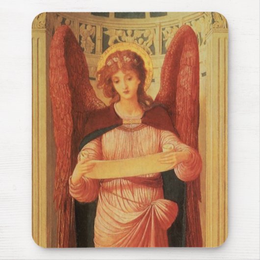 Angel with a scroll by John Melhuish Strudwick マウスパッド (正面)