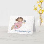 Angel with Bird Baby Girlグリーティングカード カード (黄色い花)