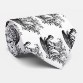 Angel With Harp And Flora Neck Tie ネクタイ (ロール)