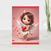 Angel With Heart Valentine Greeting Card カード (正面)