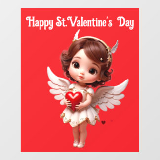  Angel With Heart Window Cling ウィンドウサイン