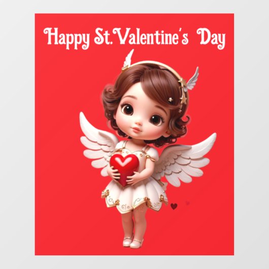  Angel With Heart Window Cling ウィンドウサイン (シート)