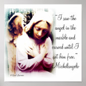 Angel with Michelangelo quote Print ポスター (正面)