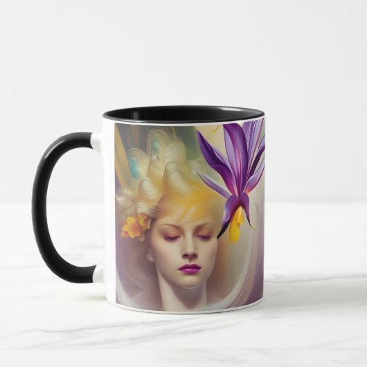 Angel with orchid - personalizable マグカップ (左)