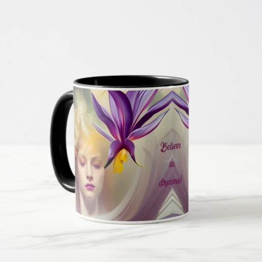 Angel with orchid - personalizable マグカップ (正面左)
