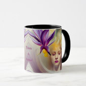 Angel with orchid - personalizable マグカップ (正面右)