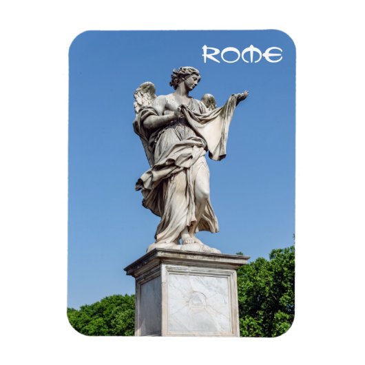 Angel with the Sudarium – サンタンジェロ橋，ローマ マグネット (縦)