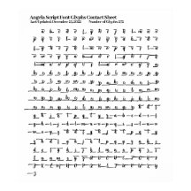 Angelaスクリプトフォントグリフ連絡シート