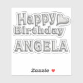Angela Happy Birthday silver Aufkleber Sticker シール (シート)
