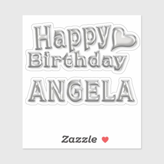 Angela Happy Birthday silver Aufkleber Sticker シール (シート)