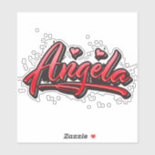 Angela red Heart Graffiti Aufkleber Sticker シール (シート)