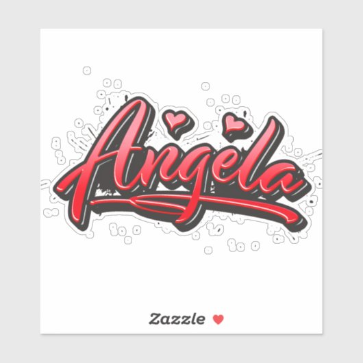 Angela red Heart Graffiti Aufkleber Sticker シール (シート)