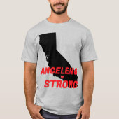 ANGELENO STRONG Red Blk CA無地のハート Tシャツ (正面)