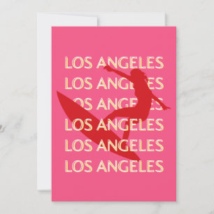 Angeles Travel Art，カリフォルニア，トラベルアート，ピンク シーズンカード