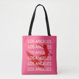 Angeles Travel Art,カリフォルニア,トラベルアート,ピンク トートバッグ