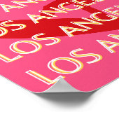 Angeles Travel Art，カリフォルニア，トラベルアート，ピンク ポスター (角)