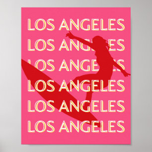 Angeles Travel Art,カリフォルニア,トラベルアート,ピンク ポスター