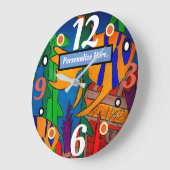 Angelfishおよびくぼんだ宝物 ラージ壁時計 (傾斜)