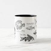 Angelfish及び友人のマグ(熱帯魚) ツートーンマグカップ (中央)