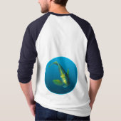 Angelfish – グラデーション青の背景のデザイン | tシャツ (裏面)