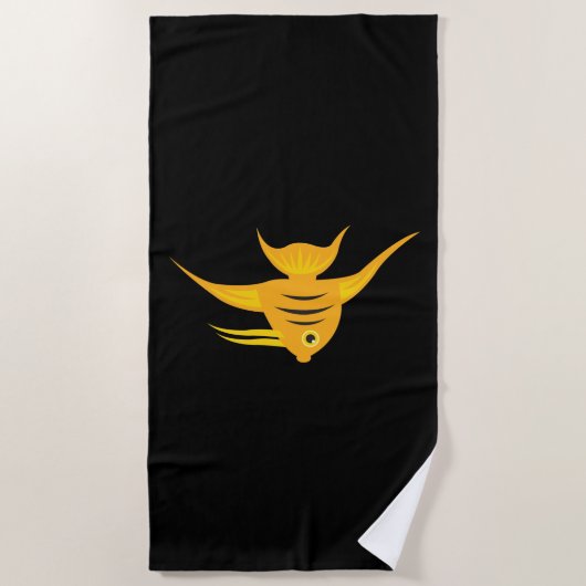 AngelFish_Beautiful泳ぐ人 ビーチタオル (正面)