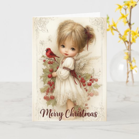 Angelic Christmas Greeting card カード (黄色い花)