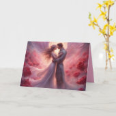 Angelic couple romance roses Valentines Day カード (黄色い花)