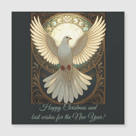 Angelic Dove Vintage Art Nouveau Vector (正面)