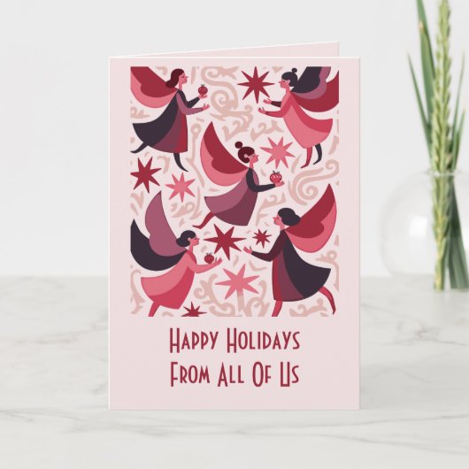 Angelic Figures Mid-Century Modern Kitschmas カード (正面)