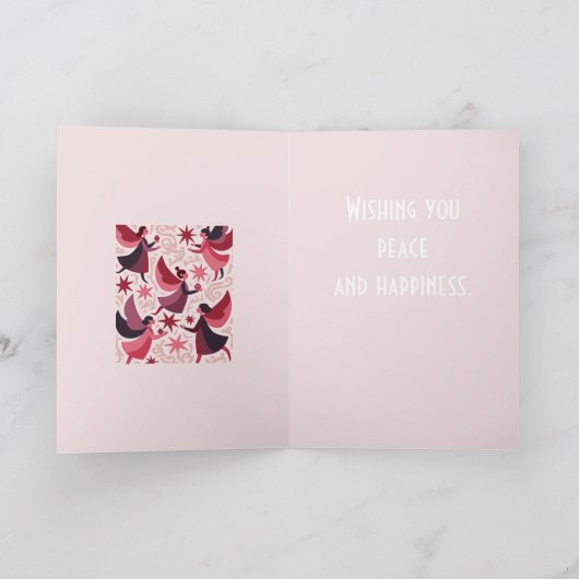 Angelic Figures Mid-Century Modern Kitschmas カード (内部)