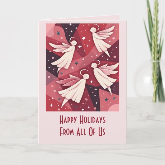 Angelic Figures Mid-Century Modern Kitschmas カード (正面)