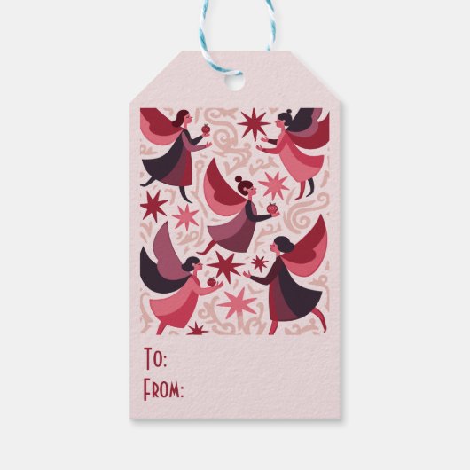 Angelic Figures Mid-Century Modern Kitschmas ギフトタグ (裏面)