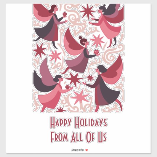 Angelic Figures Mid-Century Modern Kitschmas シール (シート)