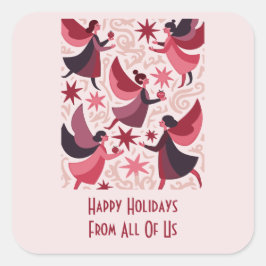 Angelic Figures Mid-Century Modern Kitschmas スクエアシール