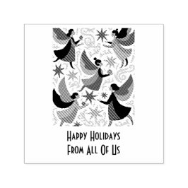 Angelic Figures Mid-Century Modern Kitschmas セルフインキングスタンプ