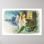 Angelic Night Carollers ポスター<br><div class="desc">To see more of our vintage art collections,  visit www.VictorianTraditons.com</div>