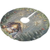 Angelic Radiant Nativity Scene Christmas  ブラッシュドポリエステルツリースカート (アングル)