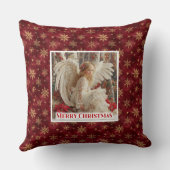 Angelic Victorian Angel Red Gold Festive Christmas クッション (裏面)