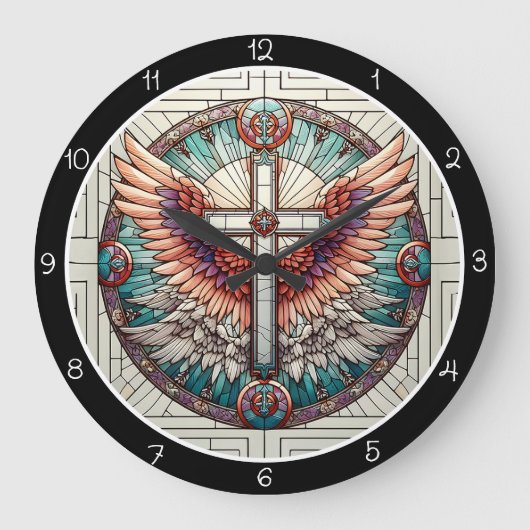 Angelic Winged Cross ラージ壁時計 (正面)