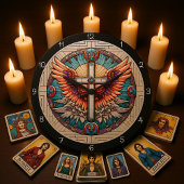 Angelic Winged Cross ラージ壁時計