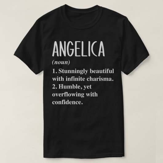 Angelicaファーストネーム定義パーソナライズされたギフトI Tシャツ (デザイン正面)