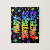 「ANGELICA」名、おもしろい「ハッピーバースデー」 ジグソーパズル (縦)