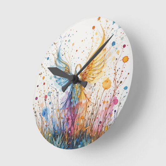 Angelical silhouette ラウンド壁時計 (傾斜)