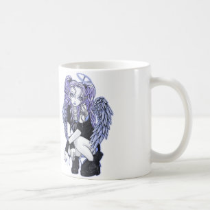 Angelinaのゴシック様式すみれ色の天使のマグ コーヒーマグカップ