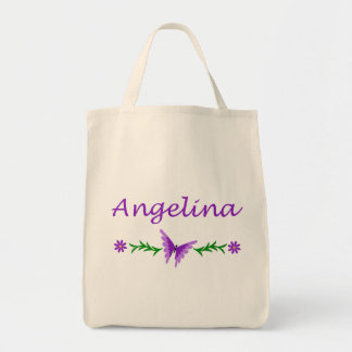 Angelina (紫色の蝶) トートバッグ