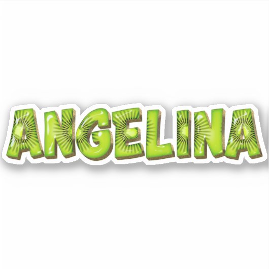 Angelina Name Kiwi Design Aufkleber Sticker シール (正面)
