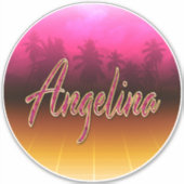 Angelina Vorname Name pink Aufkleber Sticker シール (正面)