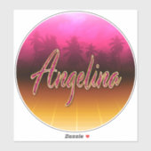 Angelina Vorname Name pink Aufkleber Sticker シール (シート)