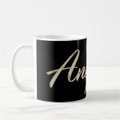 Angelina white gold Handwriting Tasse Kaffeetasse コーヒーマグカップ (左)