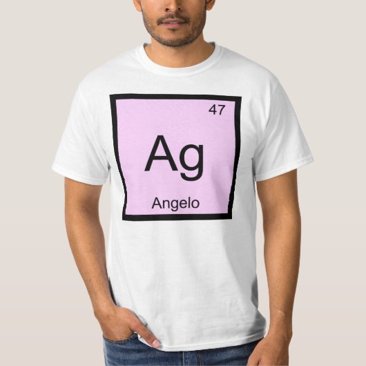 Angelo 名前 化学元素 周期表 tシャツ (正面)